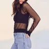 Women's Jackets Sexy Transparent Mesh Sheer 2022 Summer Thin Long Sleeve Brief Outwears Women Zipper Beachwear CoatsWomen's