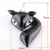 Wojiaer Black Clever Fox Lampwork Glass Bead Animal Murano para SP Collar H3060