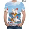 تي شيرت رجالي 2022 Fashion Chicken 3D Print Men Women T Shirt XS-5XL