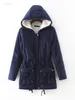 Dames winter warme jasje hooded parka overjas fleece outfit jas met koord 2022 lente herfst winter l220725