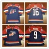 Thr Team USA # 16 Brett Hull 9 Mike Modano Hockey Jersey Bordado Cosido cualquier número y nombre Jerseys