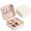 Travel Jewelry Boxes Organizer PU Leather Portable Women Necklace Earrings Rings Jewelry Holder Box