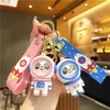 10pcs dessin animé panda astronaute sangles porte-clés sac à main pendentif sangles de téléphone portable tendance 3D basket designer sacs charmes spaceman poupée voiture porte-clés