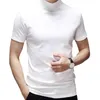 T-shirt da uomo con collo a lupetto Top Fashion Manica corta Club Party BBQ T-shirt per il tempo libero Tinta unita casual Slim Fit T-shirt Top Canottiera Y220606