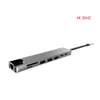 In 1 aluminium legering USB-C HUB 4K 30Hz HD USB 3.0 Adapter Portable Laptop PD oplaad SD TF-kaartlezer RJ45