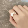 Cluster Rings Jewelry Ring French Retro Baroque Natural Pearl Tail Women Plum Blossom Index Finger High Quality Flower RingCluster