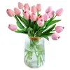 Fiori decorativi Ghirlande Teste Silicone di lusso Real Touch Tulipani Bouquet Matrimonio Soggiorno Vasi Decorazione domestica fai da te Fiore artificiale