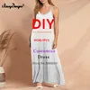 Noisydesigns Sleeveless Dress Women Summer Golden Floral Vintage Luxury European Pattern Long Suspender Skirt Female Boho Party 220627