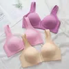 Sexy Plus Size Push Up Bra Front Closure Solid Color Thread Free lette Seamless s For Women L220727