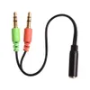 Câbles de conversion audio 3,5 mm 2 mâles vers 1 femelle prise casque Y répartiteur adaptateur auxiliaire pour PC portable