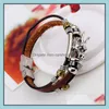 Charm Bracelets Jewelry Dragon Leather Handmade Wrap Wristbands Bangles For Men Fashion Jewerly Wholesale Drop Delivery 2021 4Oxrc