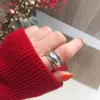 Trouwringen Origineel ontwerp Boheemian retro antieke zilveren kleur gladde ring voor vrouwen mode open vinger vrouwelijk boho juwelenwedding edwi2