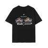Lüks Moda Tasarım Tişörtleri Rhude Co Markalı Formül F1 Yarış Baskılı Kısa Kollu Tişört Siyah S-XL