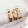 Love Fashion Band Rings For Women Accessories Stainless Steel Mens Luxury Jewelry Couple Engagement Gold Rosegold Crystal Wedding 280R