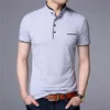 FuyBill Mandarijn Kraag Korte Mouw T-shirt Mannen Lente Zomer Stijl Top Merk Kleding Slim Fit Katoenen T-shirts 220712