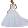 Pays Une Ligne Robe De Mariée Col En V Sans Manches Ivoire Tulle Robes De Mariée 2022 Dentelle Applique Sexy Dos Nu Longue Grande Taille Robes De Mariée Sur Mesure