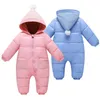 Осенняя зимняя детская одежда с капюшоном с капюшоном для молотки для мальчиков для мальчиков 0-18 месяц малыш теплый густой новорожденный носить детские комбинезоны J220718
