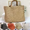 Designerka torba Raffia letnia torba pościelowa TOTE Women Beach Torby Luksusowe torebki worki z oddychaniem tkanin haftowane mikrofibry haftowane mikrofibry PRPU