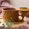 Tazza da caffè in legno portatile cinese in gomma in legno di latte da tè in legno tazze di bevande per bevande bevande succo fatto a mano in tazza da tè 220805