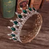 Emerald Headpieces Crystal Gold Color Chic Royal Regal Sparkly Rhinestones Tiaras And Crowns Bridal Pageant Tiaras