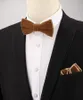 蝶ネクタイsitonjwly mens velvet bowtieハンカチセット男性用バンケットビジネスネック