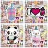 Enveloppe cadeau 50pcs Bubble Tea kawaii Autocollant pour ordinateur portable ordinateur portable ordinateur portable.