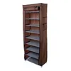 10 레이어 홈 9 그리드 간단한 방해 신발 캐비닛 비직 기숙사 조립 된 신발 보관 주최자 Engeryway Shoe Shoe Shoe Rack Shelf 201109