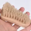Foot Shape Nail Brush Cleaning Wooden Natural Bristle Brushes Manicure Pedicure for Women Baby Kids Nail Care Tool