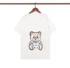 22SS Projektantki dla mężczyzn dla mężczyzn kobiety swobodne koszulki letnie koszulki z niedźwiedziem wzorem modne mężczyźni kobiety top ubranie białe czarne