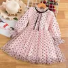 Bébé Filles Robe Pour La Fête À Pois À Manches Longues Automne Vêtements Vestidos Tulle Princesse Robe Pour Enfants Enfants Vêtements Décontractés G220428