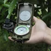 야외 가제트 전문 시력 빛나는 나침반 Clinometer CampinOutdoor 하이킹을위한 달빛과 군사 육군 지질학