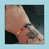 Bracelets de charme Bijoux Rainbow LGBT Fierté à la main tressée amitié chaîne bracelet de cheville pour gay lesbienne Adju Dhvyp