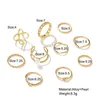 Bagues de cluster Mode Feuille Croissant de Lune pour Femmes Antique Punk Knuckle Midi Set Vintage Anillos Bijoux Accessoires 7pcs / setCluster Wynn22