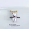 Japanese style Cute Elegant Cat Brooches For Women Cartoon Kitten Animal Casual Party Corsage Anti-glare clasp couple accessories Gift