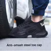 Şarkı Kart Hafif Moda Nefes Çalışma Sneakers Emniyet Ayakkabı Erkekler Ve Kadınlar Çelik Toe Kap Anti-Crush İş Güvenliği Botları 220411