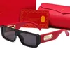 Luxus-Designer-Auto-Herren-Sonnenbrille, modische Damen-Sonnenbrille, rechteckiger Spiegel, klassischer großer Rahmen, Retro-Sonnenbrille, Reise-UV400-Brille, rote Box