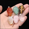 Pendant Necklaces Pendants Jewelry 5Pcs Mix Color Natural Stone Skl Shape Agts Charms For Women Diy Je Dhevz