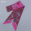 Silk Scarf For Women Letter chain Printed Handle Bag Ribbons Brand Fashion Head Scarf Small Long Skinny Scarves 220516