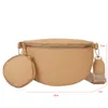 Sacs de taille Sac à la mode pour femmes Sac de poitrine en cuir PU Fanny Pack 2 pièces Messenger épaule de luxe Designer sacs à main femme ceinture BagWaist