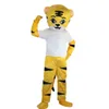Costume della mascotte della tigre gialla di Halloween Personaggio dei cartoni animati di alta qualità per adulti Taglia per adulti Festa di compleanno di carnevale di Natale Vestito da esterno