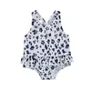 Women's Swimwear Summer Baby Girls Ruffle Leopard Print Bikini Bodysuit Beach Costume Clothes 6 ColorsWomen's