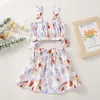 Kledingsets Baby Girl Summer Rok Pak Floral Print Mouwloze elastische bust tops knop verfraaid 2 stks kleding setsclothing