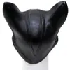 Mulher sexy Máscara de gato Feith Cosplay BDSM Bondage Restraints Jogos para adultos Roleplay Máscaras de couro Baile de máscaras Acessórios para festas