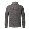 Autumn Winter Warm Fleece dragkedja tröjor Jackor S Slim Fit Sticked tröjorcoat Tjock Cardigan tröja Päls män 220726