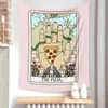 Retro tarot te rosa munk tapestry mandala solmåne vägg hängande filt polyester matta indisk tapestry trolldom sovsal dekor j220804