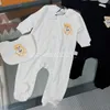 Barboteuse à manches longues pour nouveau-né fille et garçon, combinaisons d'automne avec ours de dessin animé, vêtements 100% coton, tenues Boutique pour enfants