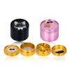 63*49 MM Shiny Aluminum Smoking Metal Tobacco Funny Cat Logo Herb Grinders Mix Color Smoke Accessory Wholesale