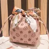 leisure children shoulder bag silk scarf with portable bucket handbag kids purse handbags mini tote bags designer fashion printing G4Y7LRO