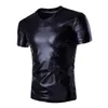 T-shirts voor heren T-shirt Men Glanzen zilveren Metallic Night Club T-shirt Casual Harajuku Streetwear Slim T-shirt Homme Camiseta