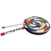 10Pcs 7.9 inch Lollipop Shape Drum With Rainbow Color Mallet Music Rhythm Instruments Kids Baby Children Playing Toy 220706